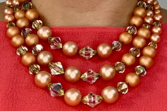 Selling: Vintage Multi-strand Bead + Crystal Necklace