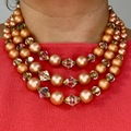 Selling: Vintage Multi-strand Bead + Crystal Necklace