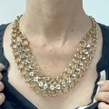 Selling: Rhinestone and Gold Chainmail Necklace