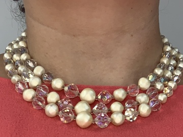 Selling: Multi-strand Bead + Crystal Necklace