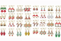 Comprar ahora: 160Pairs of Christmas Assorted Clip Earrings Drop Earrings Set