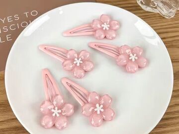 Buy Now: 200pcs tender creamy flower clip jelly clip hairpin BB clip