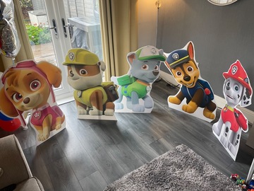 Rent per night (24 hour rental): 3ft Paw patrol cardboard cut outs 