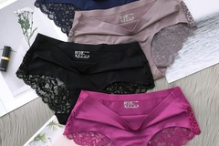 Buy Now: 50pcs ice silk underwear sexy seamless lace cotton underwear