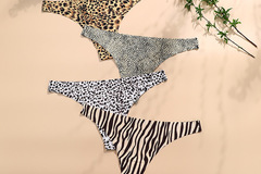 Comprar ahora: 50pcs leopard ice silk thong ladies sexy underwear T-back