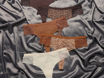 Comprar ahora: 50pcs ice silk thong sexy leopard print ladies underwear T-back
