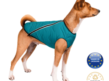 Selling: Sustainable Dog Jacket Vest Turquoise Blue L