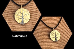 Vente au détail: Médaillon arbre de vie laiton et cuivre 
