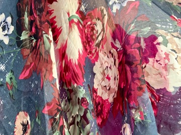 Selling: Gossamer Weight Semi-Sheer Foral Print Wrap