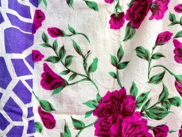 Selling: Lightweight Cashmere Wrap in Bold Rose Print