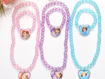 Buy Now: 50Set/100pcs cartoon Princess Aisha children's necklace bracelet 