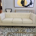 Selling: Cream Leather Three-Seat Sofa