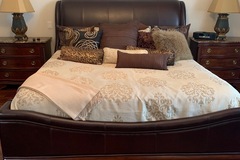 Selling: King-Size Leather and Granite Bedroom Set 