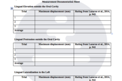 Digital Resource: Lingual and Jaw Range of Motion Clinical Form