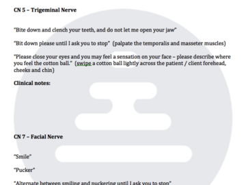 Digital Resource: Motor Speech & Dysphagia:  Bedside Cranial Nerve Exam Form 