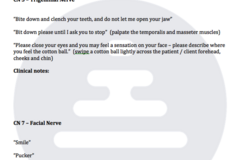 Digital Resource: Motor Speech & Dysphagia:  Bedside Cranial Nerve Exam Form 