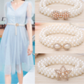 Comprar ahora: 30Pcs Ladies Waist Chain Luxury Pearl Rhinestone Elastic Chain