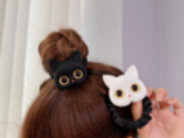 Buy Now: 50 Pcs Cartoon Cat Rubber Elastic Hair Bands for Girls