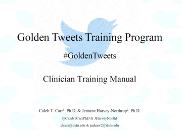 Digital Resource: #GoldenTweets, social media training program, Clinican Packet