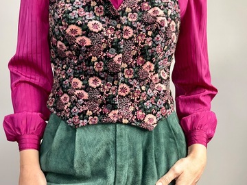 Selling: Vintage Velvet Floral Print Vest