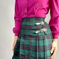 Selling: 90’s Plaid Pleated Mini Skirt w/ Buckle Detail