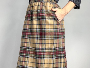 Selling: Vintage Wooly Plaid Midi Skirt