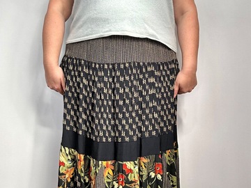Selling: 90’s Patchwork Print Maxi Skirt