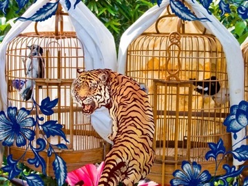  : Birdcage Tiger- Giclee Art Print
