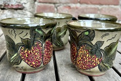 Selling: Made in Mexico Strawberry Mugs (set of 4)