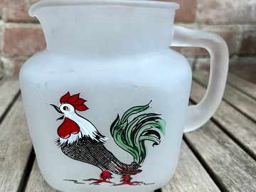 Selling: Frosted Glass Mini Rooster Pitcher 