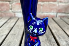 Selling: Antique Kitty Bud Vase in Cobalt Blue