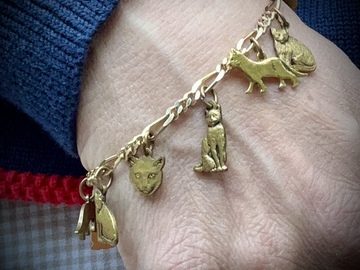 Selling: Golden Cat Charm Bracelet