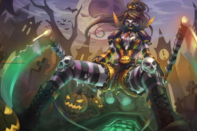 Akali (halloween fanart) - League of Legends