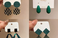 Buy Now: 20 Pairs of Green Rhinestones Geometric Women's Earrings