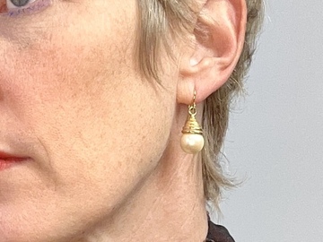 Selling: Golden Pearl Drop 90’s Earrings 