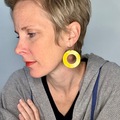 Selling: Mod Large Yellow Ring Earrings 