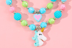 Buy Now: 30Set/60pcs cartoon children unicorn necklace bracelet set
