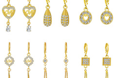 Comprar ahora: 40 Pairs of Exquisite Geometric Rhinestone Tassel Earrings