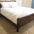 Selling with online payment: 4 piece cherry sleigh bedroom set - New