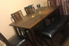 Selling with online payment: Brown 6 piece dining set - new