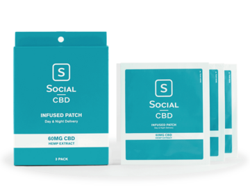  : Social CBD, CBD Infused Patch, Isolate THC-Free, 3ct, 60mg/patch,