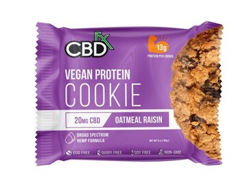  : CBDfx, CBD Vegan Protein Cookie, Oatmeal Raisin, Broad Spectrum T