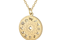 Bulk Lots: 5pcs Stainless Steel Gold Zodiac Sign Necklace 