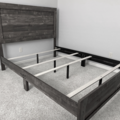 Selling with online payment: Rustic grey wood queen bedroom set - new