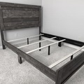 Selling with online payment: Rustic grey wood queen bedroom set - new