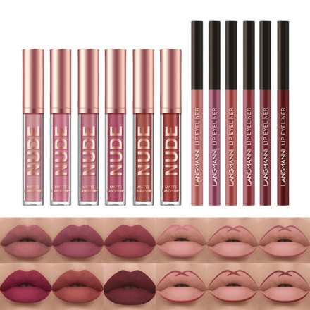 Lipstick Makeup Lip Liner Beauty 12 Pcs Set 6 Matte 120pcs/lot 
