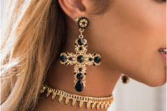 Comprar ahora: 25Pairs Vintage Crystal Cross Pendant Earrings Jewelry For Women