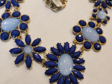 Bulk Lots: 6 Blue Flowers Necklace Name Brand 