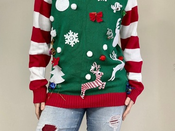 Selling: Ugly Christmas Sweater Striped Sweater 