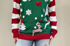 Selling: Ugly Christmas Sweater Striped Sweater 